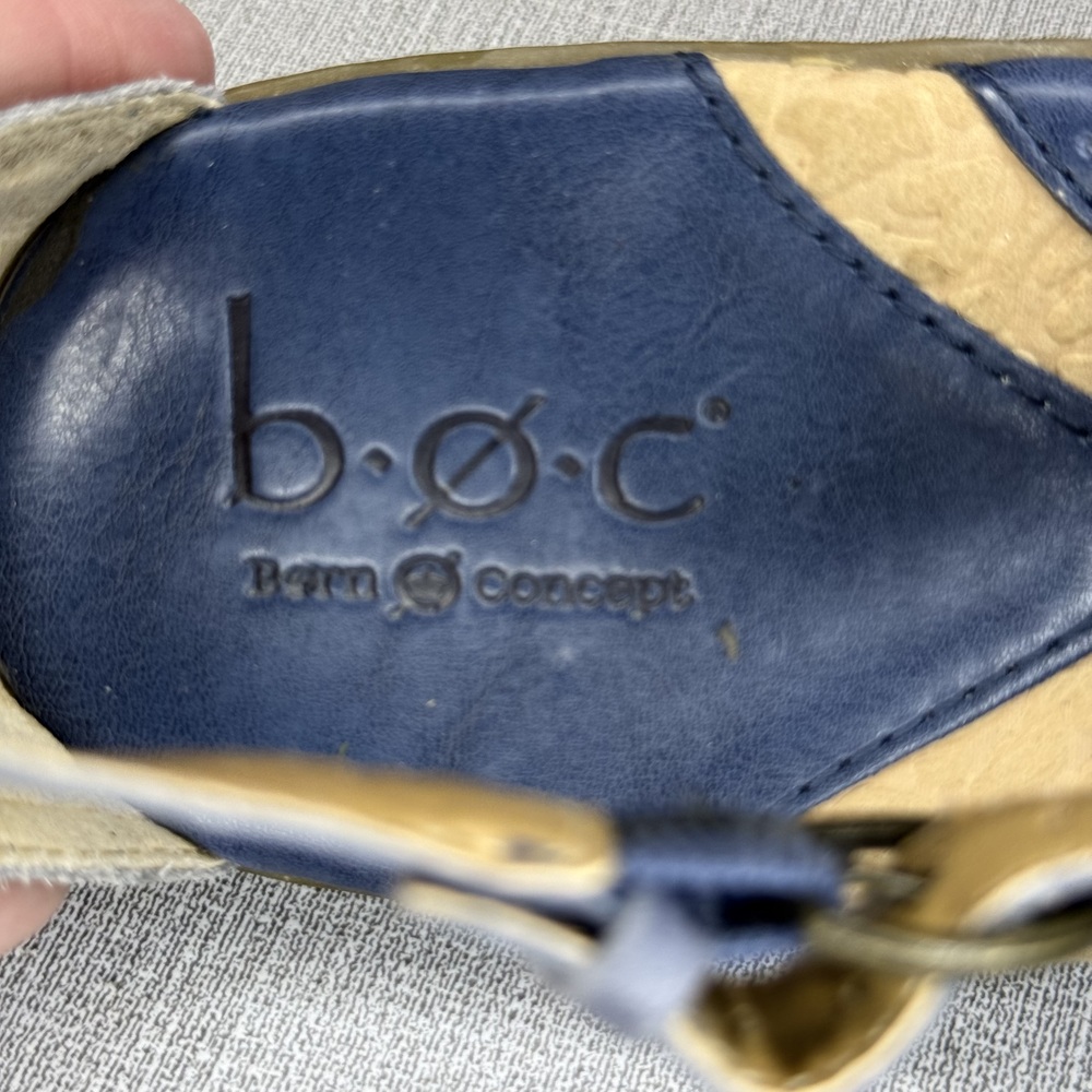 Boc Born Concept Navy Leather Bow Gladiator Sandals Size 9 - Picture 6 of 9